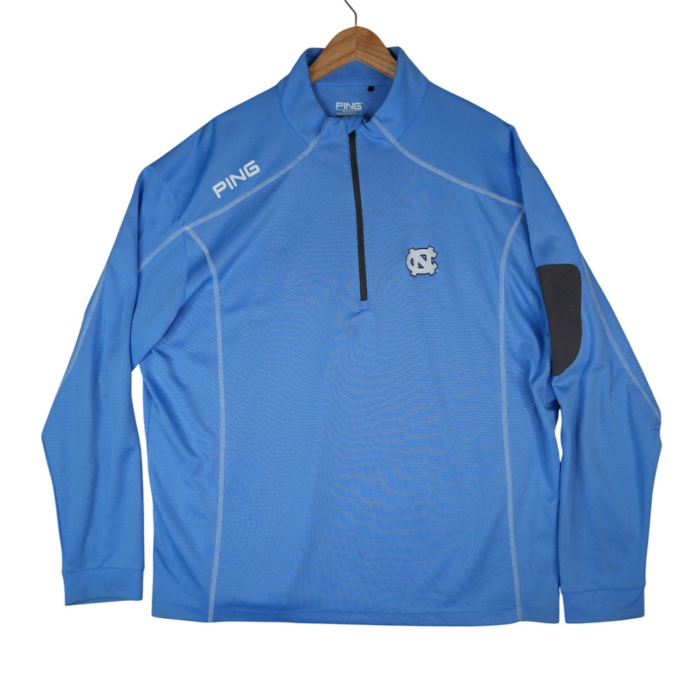 Ping UNC Tar Heels 1/4 Zip Pullover Mens XXL Blue Performance Golf Shirt NCAA